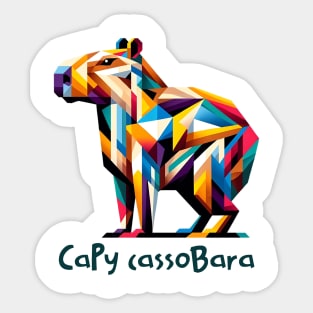 Capy CassoBara abstract geometric capybara Sticker